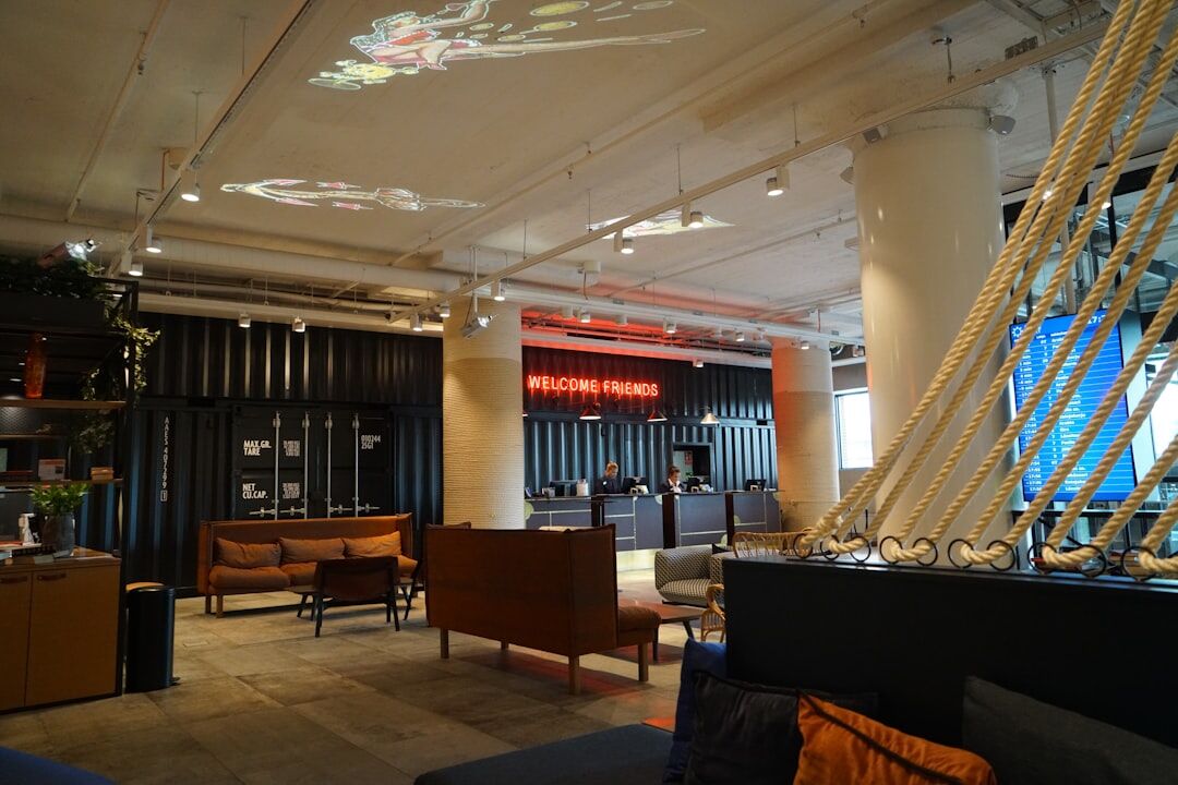 Modern media training studio reception area