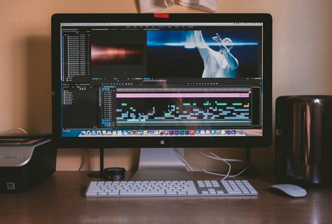 Video editing software timeline on a screen